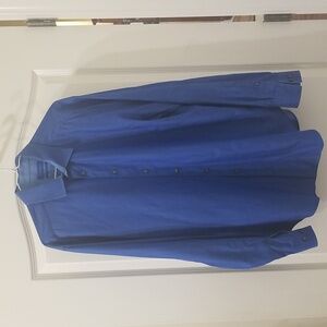 Calvin Klein Blue Slim Fit Long Sleeve Button Down Dress Shirt